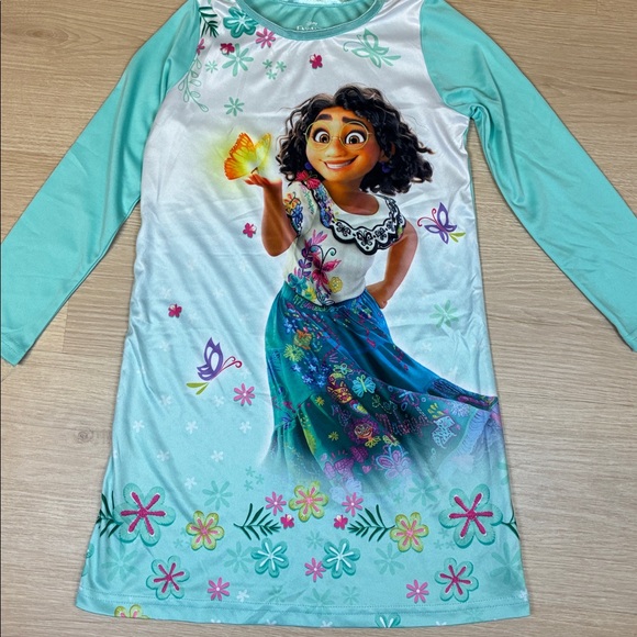 Disney Encanto Teal Long Sleeve Nightgown - Picture 3 of 4